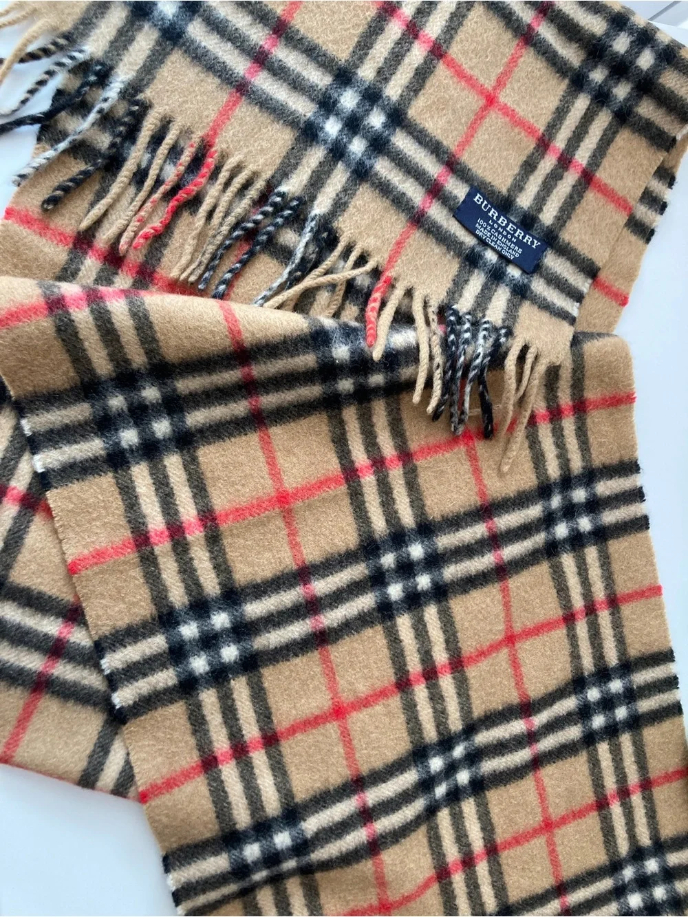 Burberry Beige Classic Nova Check Cashmere Scarf